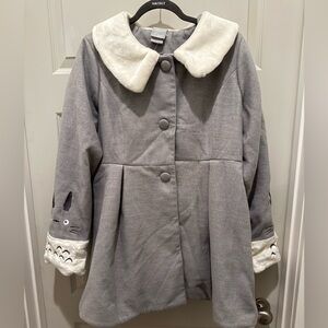 Hot Topic Gray Pea Coat with White Accents